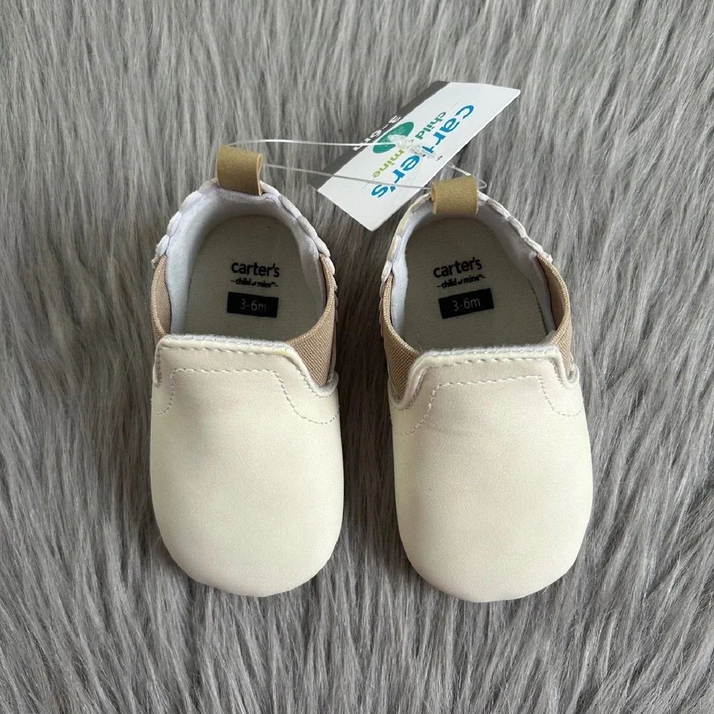 Carter's Child Of Mine Baby Shoes Infant Girls Size 3-6 Months White Booties NEW
